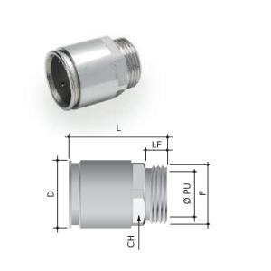 Raccordo Rapido Bradas GK107 In Ottone 38 Mm Per Tubi Acqua, Sistema Geka, 40 Bar