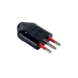 Spina mobile  materiale elettrico 2p+t 10a nero - rs9701n