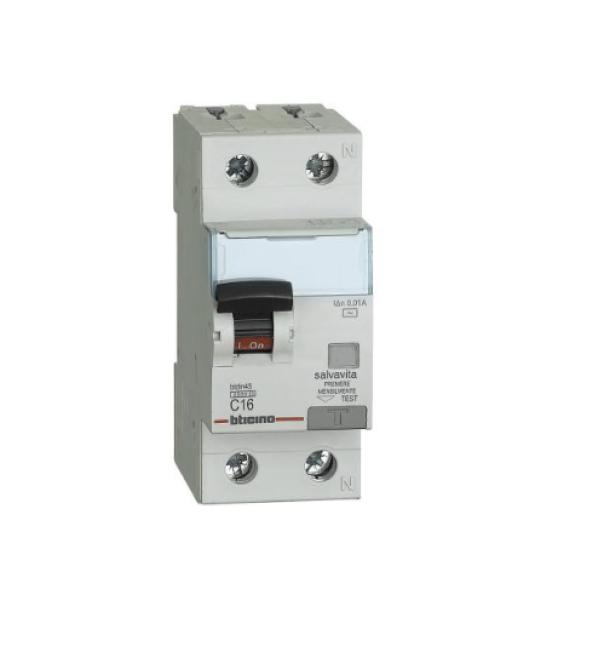 Interruttore magnetotermico differenziale Bticino 1P+N 16A 4,5Ka Tipo AC - GA8812AC16 01