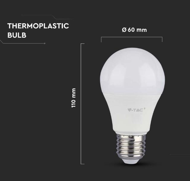 Lampadina led A60 V-tac chip Samsung 10,5W E27 4000K VT-211 - 21178 03