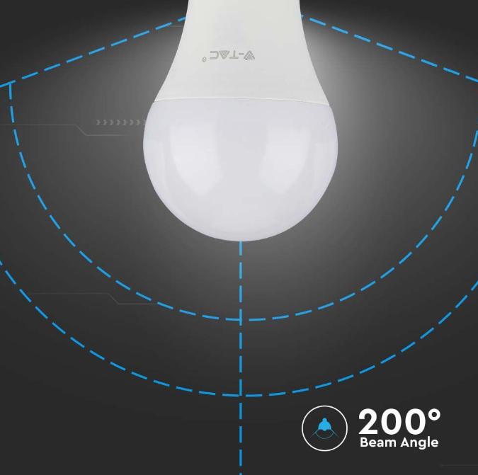 Lampadina led A60 V-tac chip Samsung 10,5W E27 4000K VT-211 - 21178 06