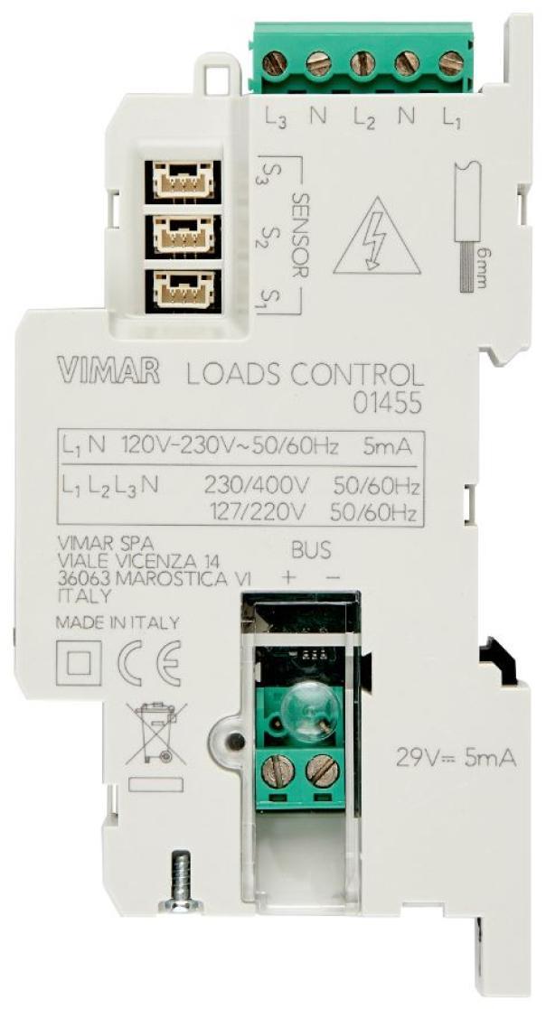 Modulo controllo carichi Vimar 3 ingressi per sensore toroidale - 01455 02