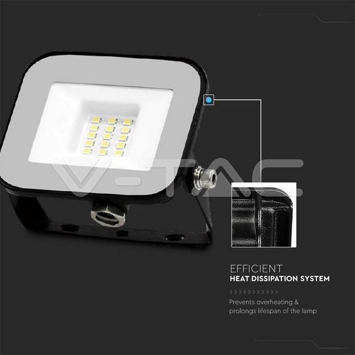 Proiettore LED V-tac 10W luce fredda 6500K colore nero VT-44010 - 10010 02