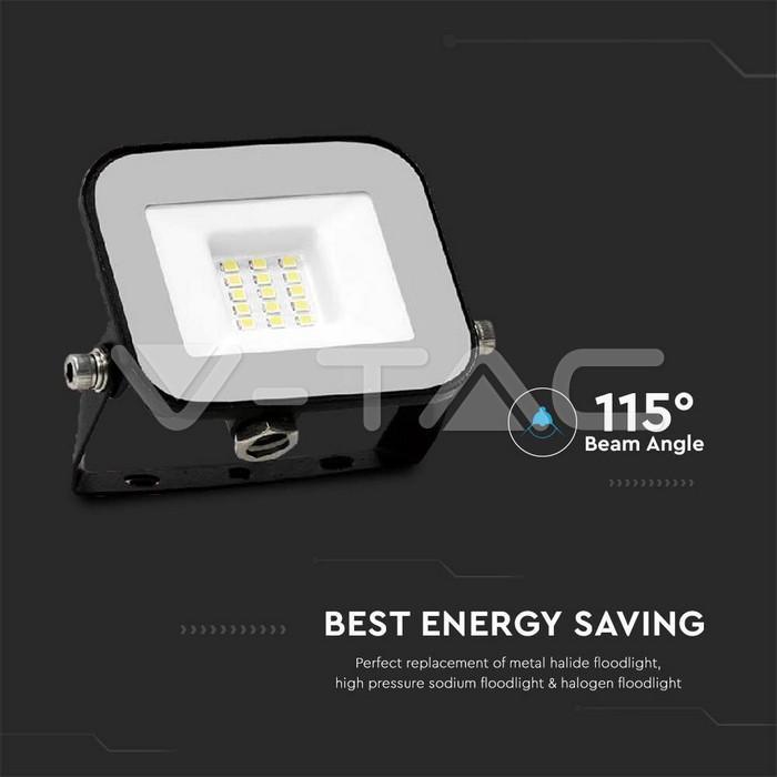 Proiettore LED V-tac 10W luce fredda 6500K colore nero VT-44010 - 10010 03