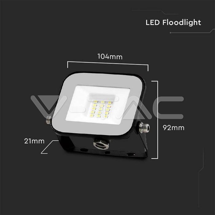 Proiettore LED V-tac 10W luce fredda 6500K colore nero VT-44010 - 10010 05