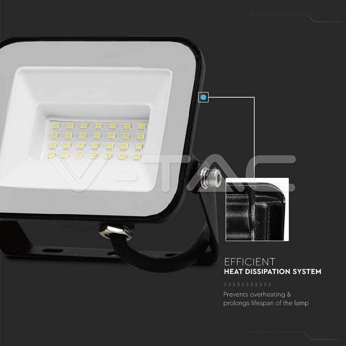Proiettore LED V-tac 20W luce naturale 4000K colore nero VT-44020 - 10015 03