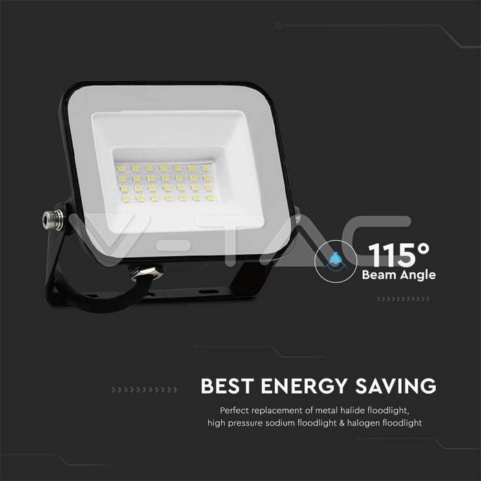Proiettore LED V-tac 20W luce naturale 4000K colore nero VT-44020 - 10015 04
