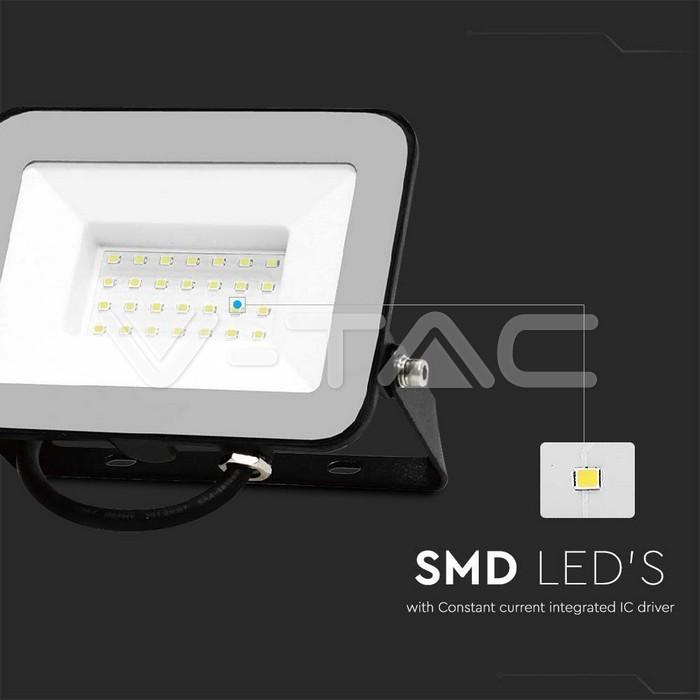 Proiettore LED V-tac 30W luce fredda 6500K colore nero VT-44030 - 10022 02