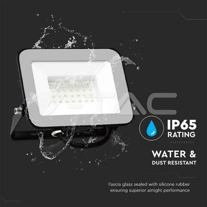Proiettore LED V-tac 30W luce fredda 6500K colore nero VT-44030 - 10022 03