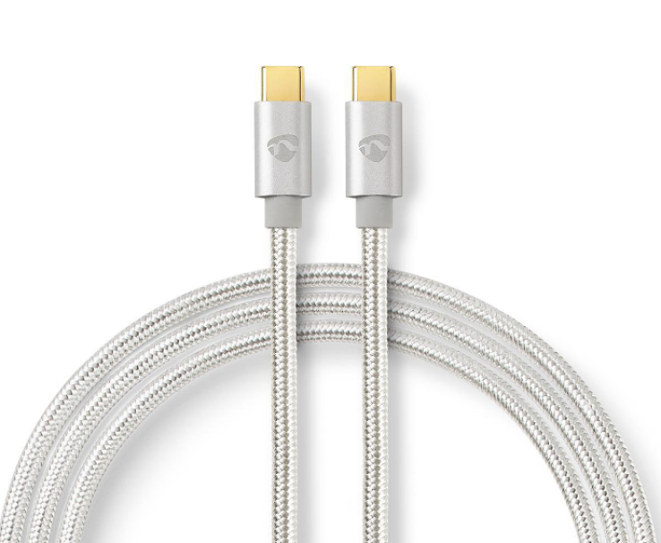 Cavo USB-C Nedis 100W da 2m argento - CCTB60800AL20 01