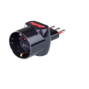 Adattatore triplo  materiale elettrico 2p+t nero  - rs7705n