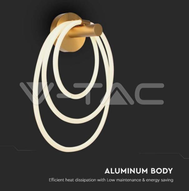 Lampada da parete led V-tac 37W 3000K corpo in oro VT-7927  - 15348 02