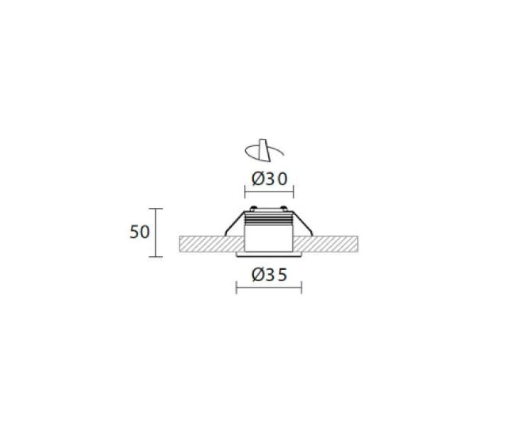 Faretto ad incasso led Gea Luce Glam 3W 4000K nichel - GFA900N 02