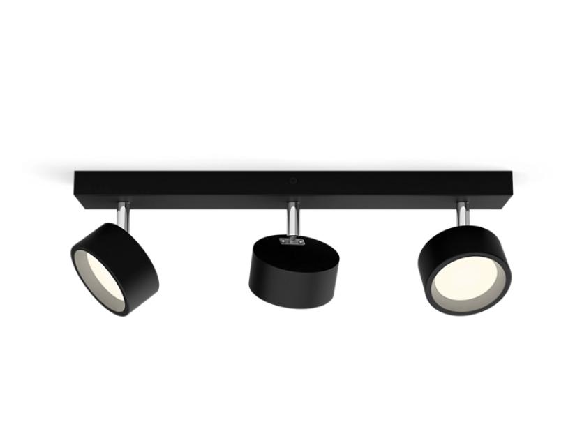 Faretto led Philips Bracia 3 luci 16,5W 2700K nero - 17486300 01