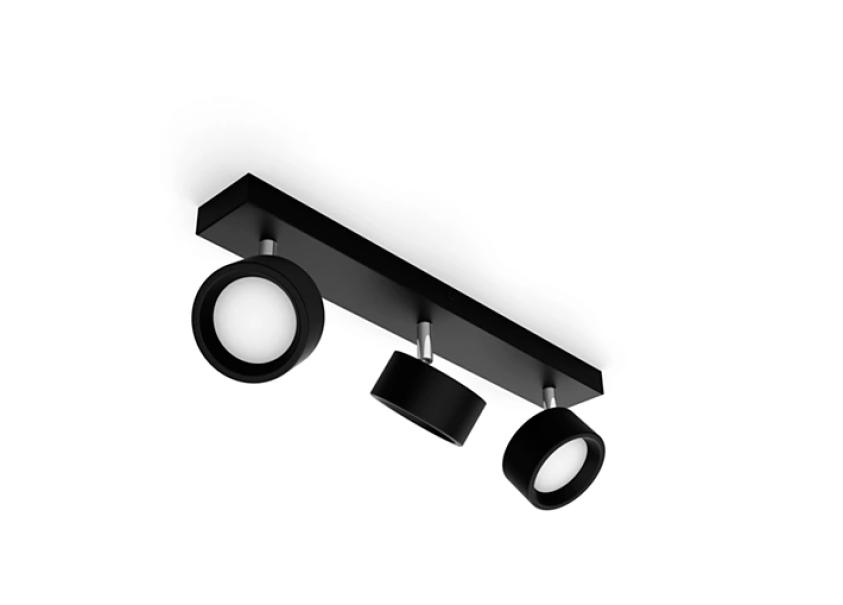 Faretto led Philips Bracia 3 luci 16,5W 2700K nero - 17486300 02