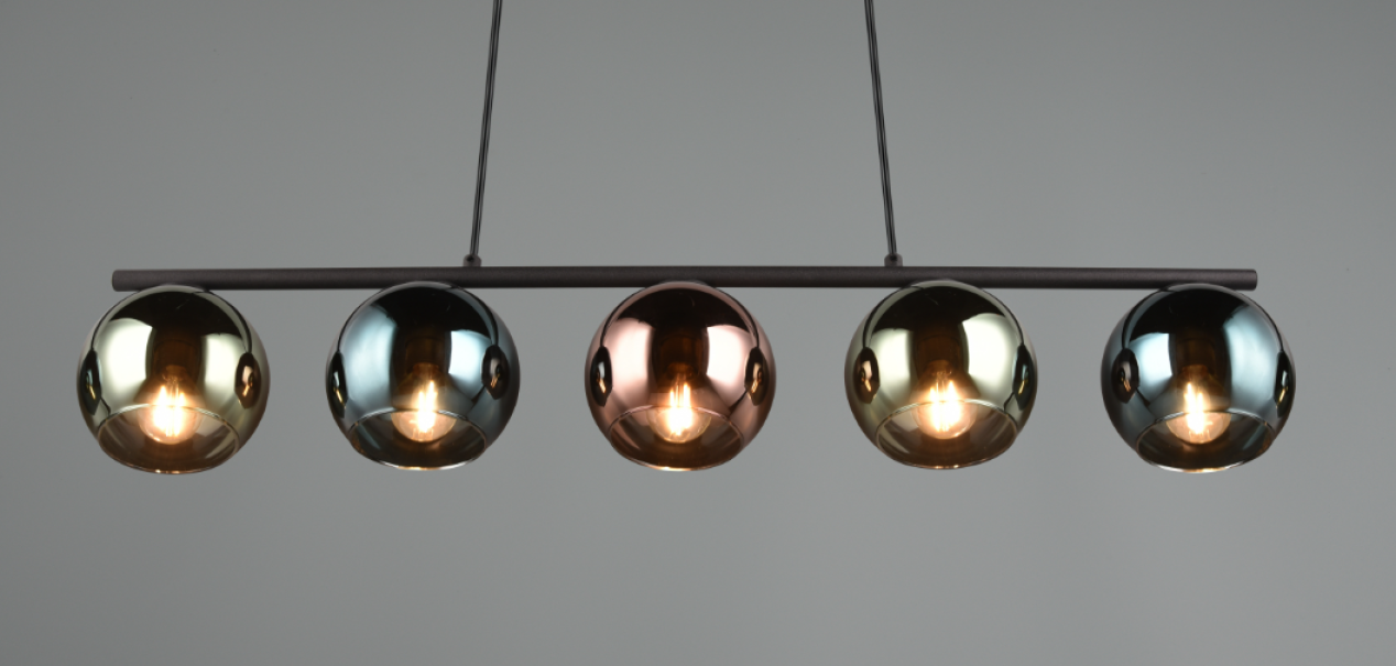 Sospensione Trio Lighting Sheldon 5xE14 max 10W nero opaco - R31305017 04