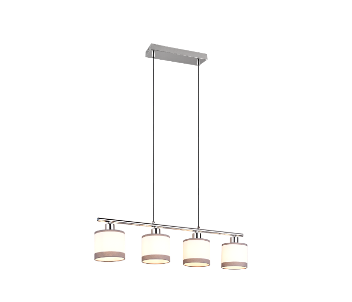 Sospensione Trio Lighting Davos 4xE14 max 10W cromo bianco - R31554006 01