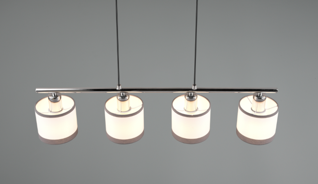 Sospensione Trio Lighting Davos 4xE14 max 10W cromo bianco - R31554006 03