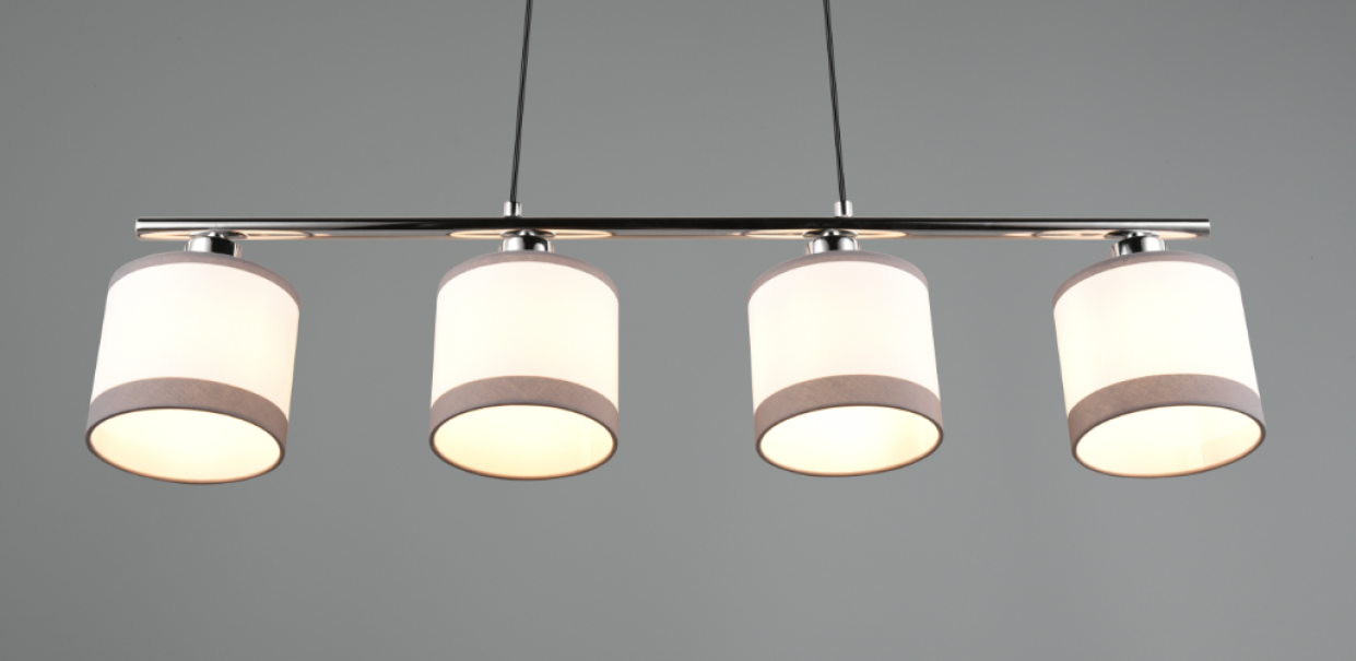 Sospensione Trio Lighting Davos 4xE14 max 10W cromo bianco - R31554006 04