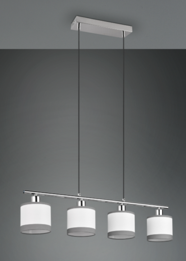 Sospensione Trio Lighting Davos 4xE14 max 10W cromo bianco - R31554006 05