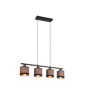Sospensione  davos 4xe14 max 10w nero opaco taupe - r31554041