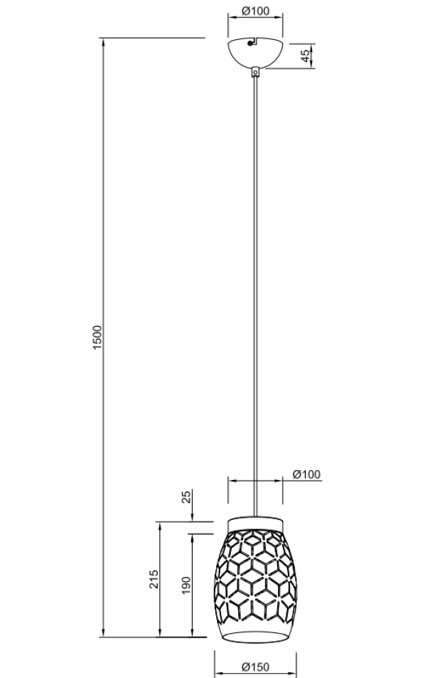 Sospensione Trio Lighting Bidar 1xE27 max 28W caffe - R31571065 06