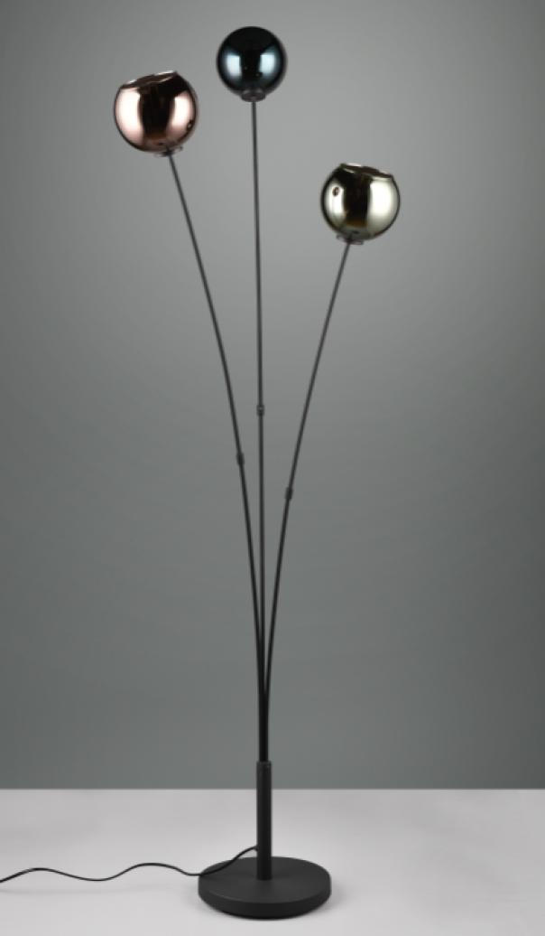 Lampada da terra Trio Lighting Sheldon 3xE14 max 10W nero opaco - R41303017 04
