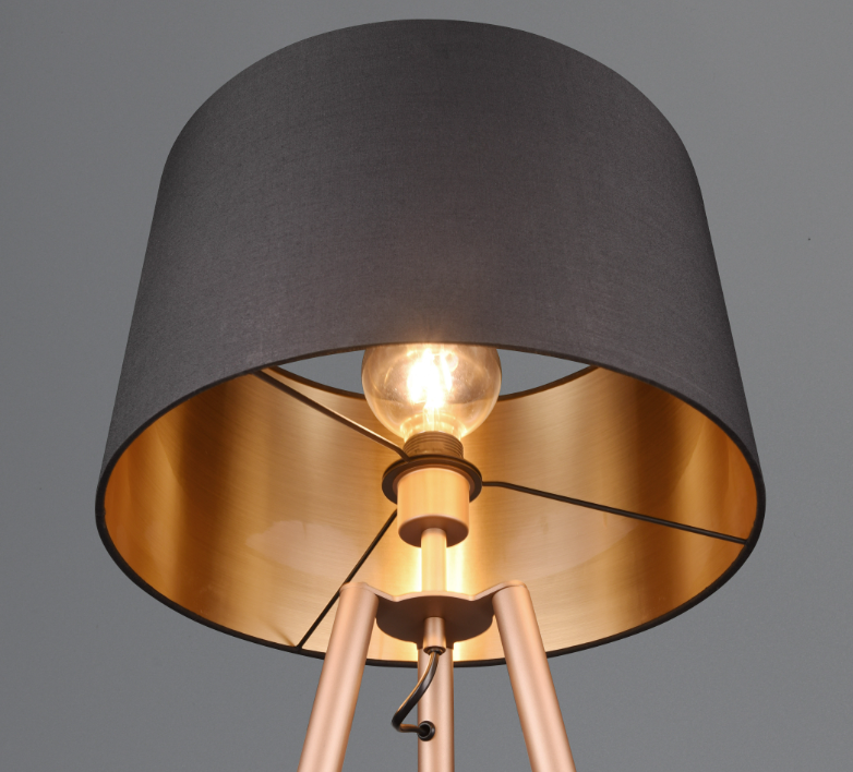 Lampada da terra a tre piedi Trio Lighting Colette 1xE27 max 60W caffe oro nero - R41561065 02