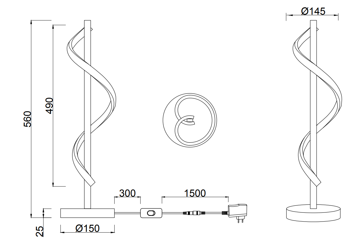 Lampada da tavolo led Trio Lighting Isabel 8.5W 4000K cromo - R52201106 04