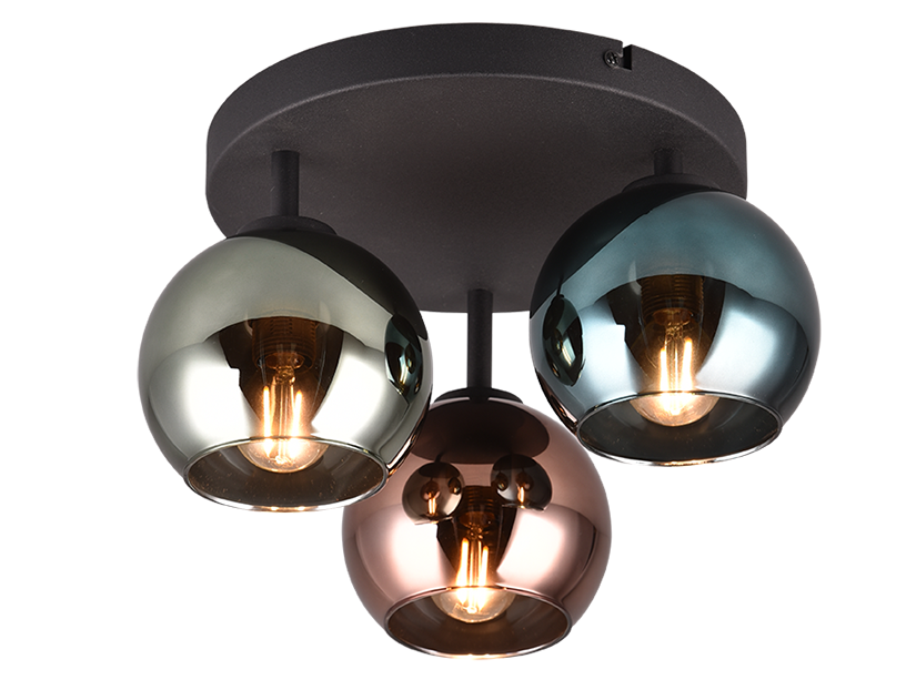 Plafoniera Trio Lighting Sheldon 3xE14 max 10W nero opaco - R61303017 01