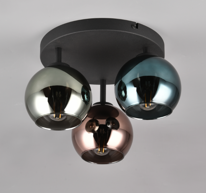 Plafoniera Trio Lighting Sheldon 3xE14 max 10W nero opaco - R61303017 04