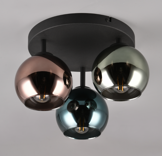 Plafoniera Trio Lighting Sheldon 3xE14 max 10W nero opaco - R61303017 05