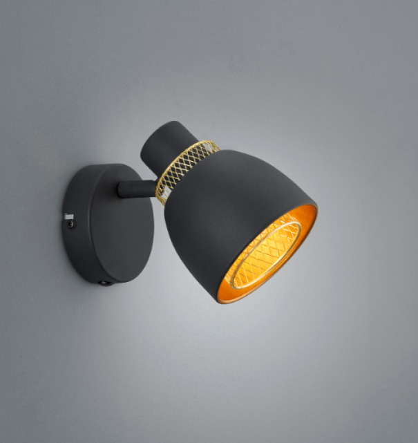 Faretto Trio Lighting Punch 1xE14 max 10W nero opaco - R80811032 02