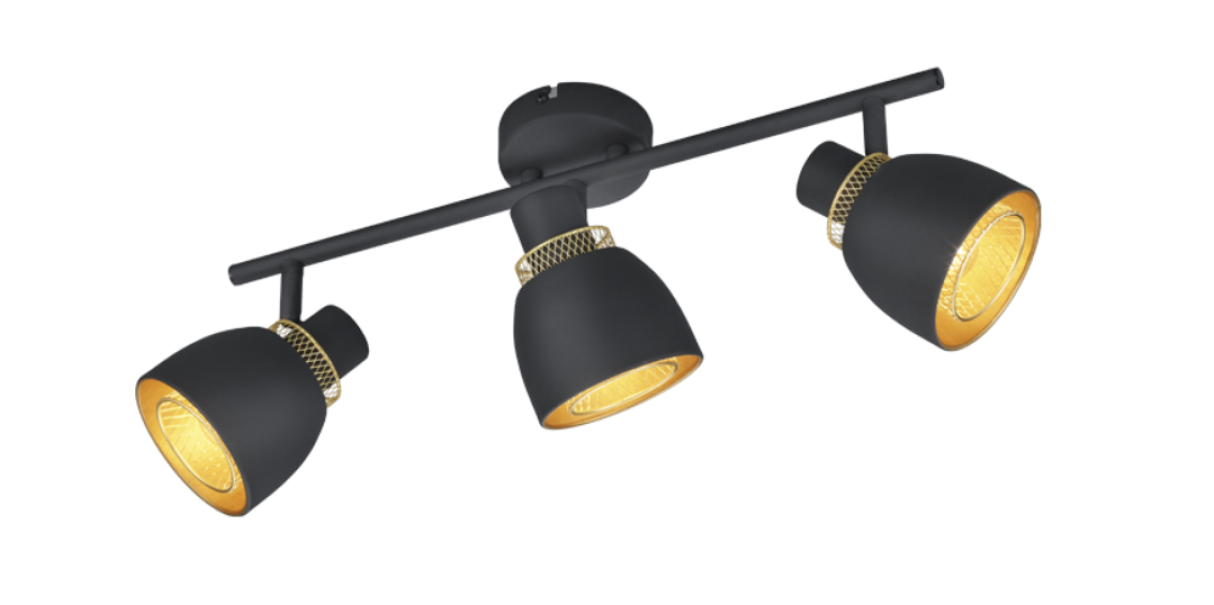 Faretti Trio Lighting Punch 3xE14 max 10W nero opaco - R80813032 01