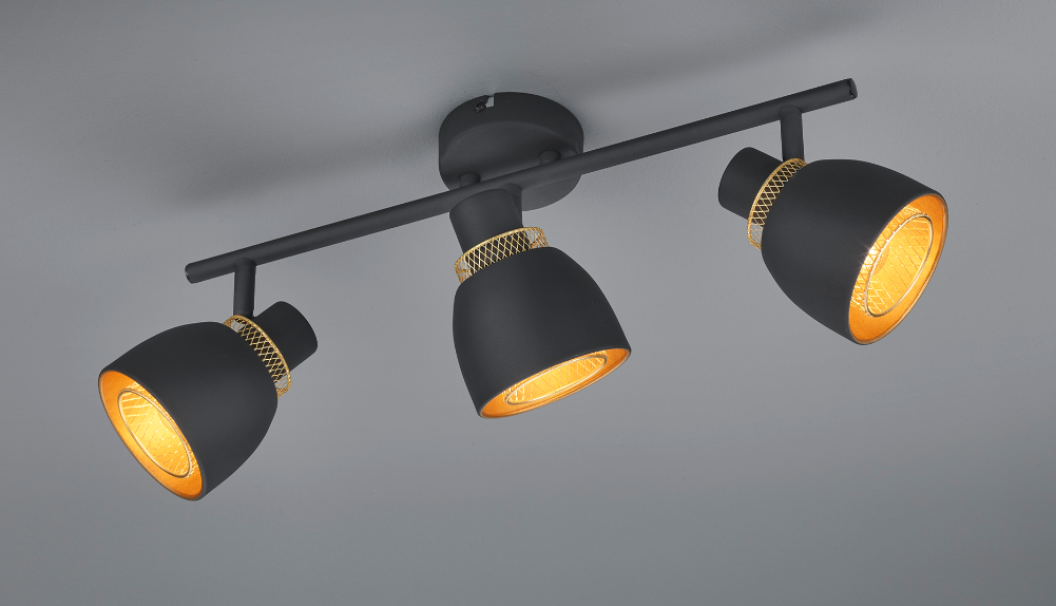Faretti Trio Lighting Punch 3xE14 max 10W nero opaco - R80813032 02