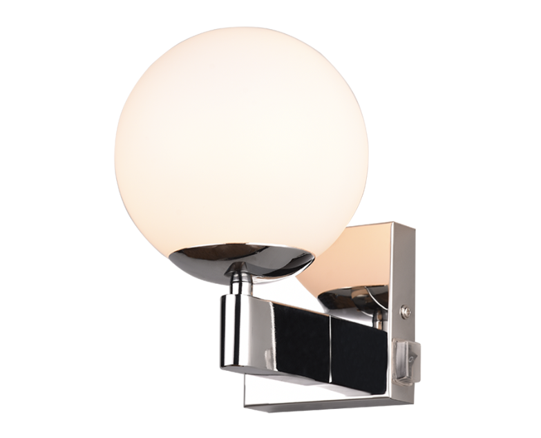Lampada da parete Trio Lighting Kula 1xE14 max 10W cromo bianco - 284270106 01