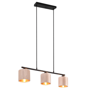 Sospensione  julieta 3xe14 max 40w nero beige - 319000344