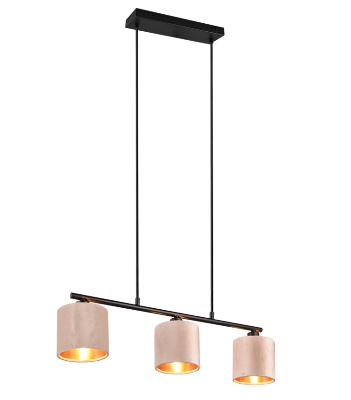 Sospensione Trio Lighting Julieta 3xE14 max 40W nero beige - 319000344 01