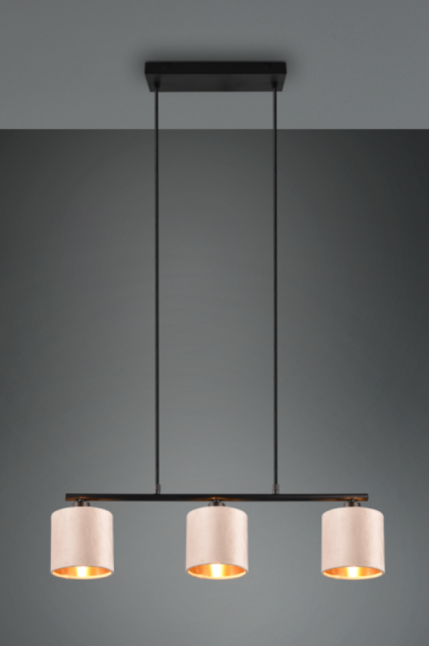 Sospensione Trio Lighting Julieta 3xE14 max 40W nero beige - 319000344 02