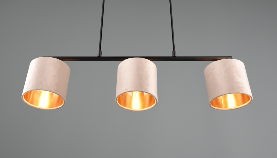 Sospensione Trio Lighting Julieta 3xE14 max 40W nero beige - 319000344 04