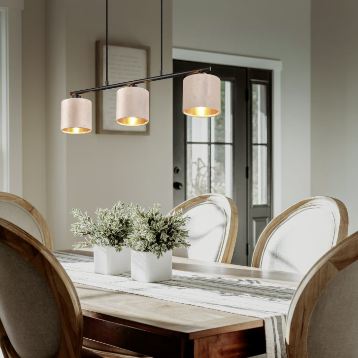 Sospensione Trio Lighting Julieta 3xE14 max 40W nero beige - 319000344 05