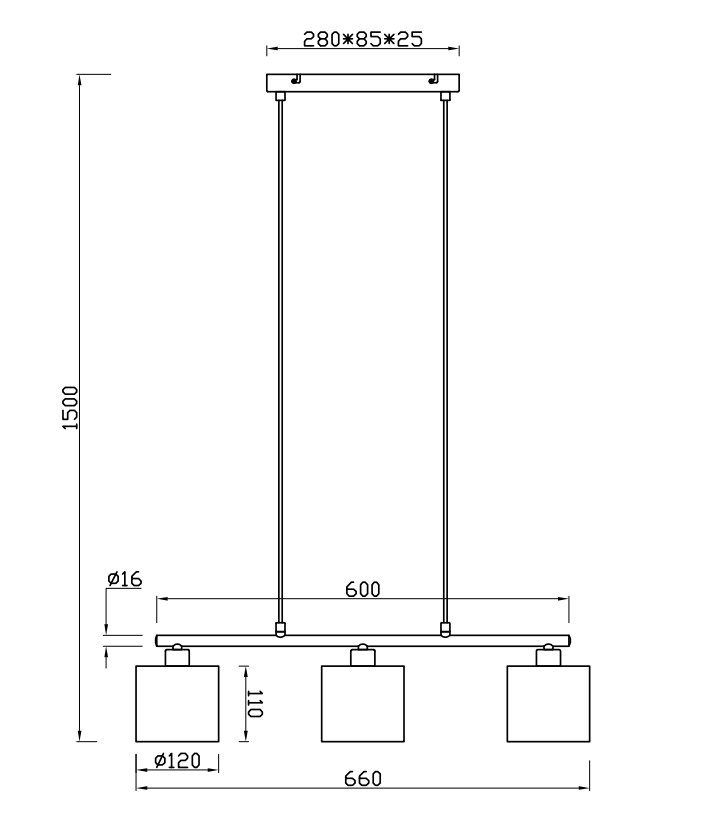 Sospensione Trio Lighting Julieta 3xE14 max 40W nero beige - 319000344 06