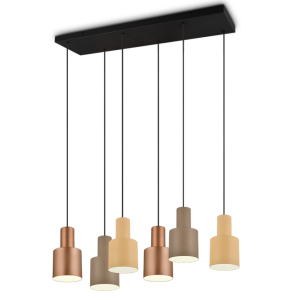 Sospensione  agudo 6xe27 max 40w nero opaco - 319430317