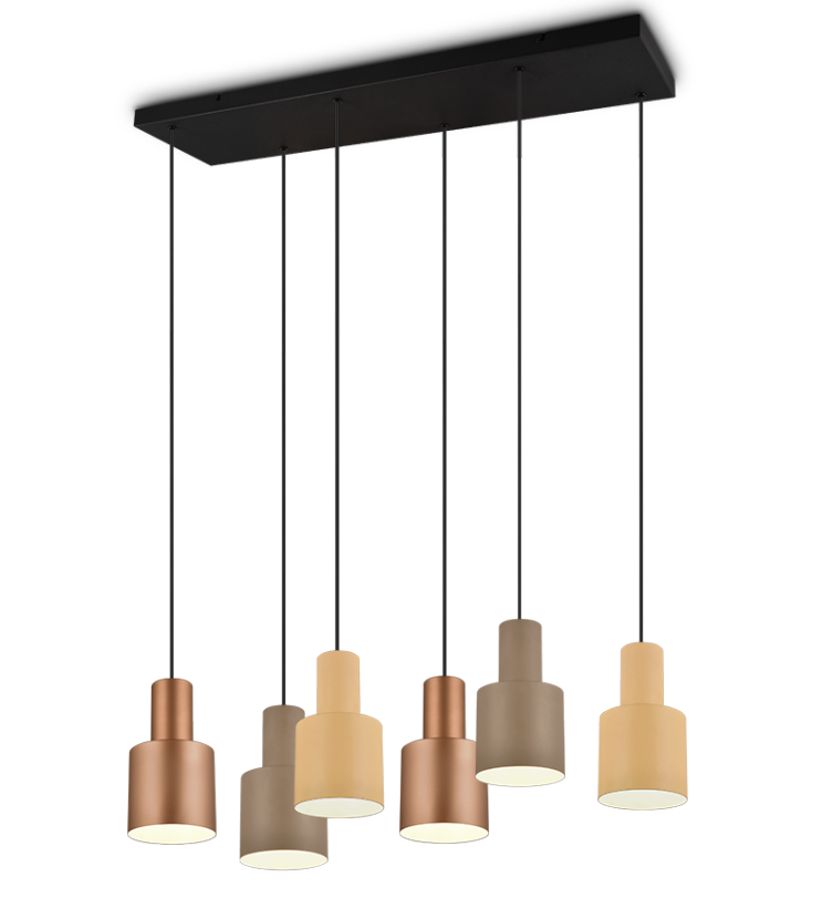 Sospensione Trio Lighting Agudo 6xE27 max 40W nero opaco - 319430317 01