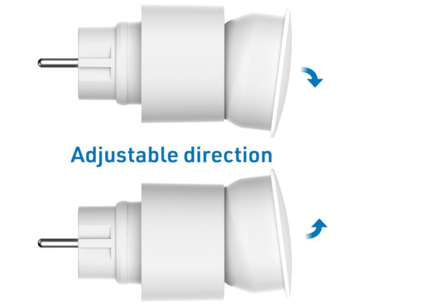 Luce led notturna Electraline IP44 10W 3000K con spina schuko 4 livelli di luminositu00e0 - 58047 04