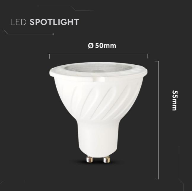 Lampadina led V-tac chip Samsung 6W GU10 3000K VT-277 - 21165 03