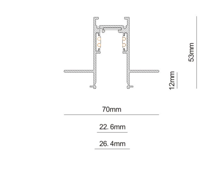 Binario magnetico ad incasso Lighthouse Picasso da 2m nero - LHPICINC2MTN 02