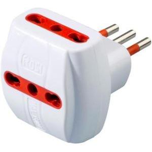 Materiale elettrico adattatore triplo 2p+t 10 16a colore bianco rs78041t
