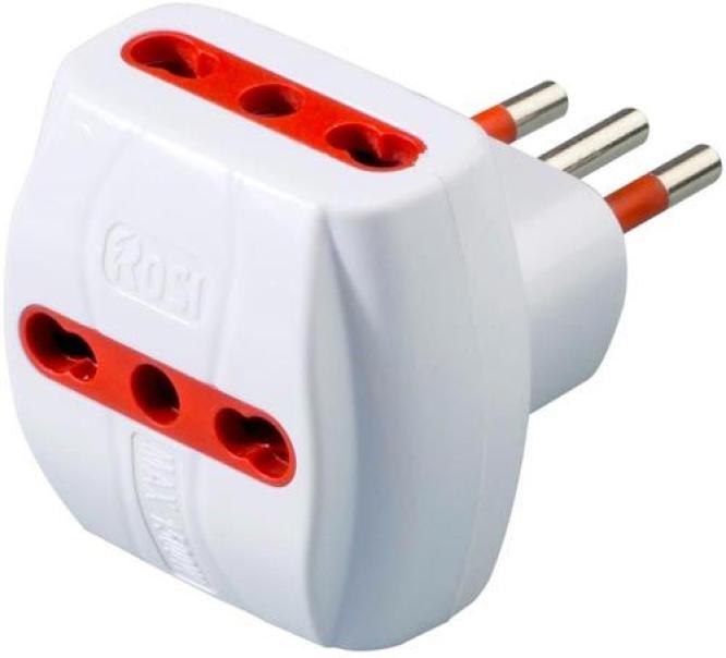 rosi rosi materiale elettrico adattatore triplo 2p+t 10 16a colore bianco rs78041t - foto 1