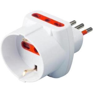 Materiale elettrico adattatore triplo spina 2p+t presa bipasso 2p+t con schuko rs78045t